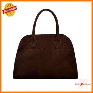 Retro Suede Leather Tote Bag Adjustable Strap Hobo Purse